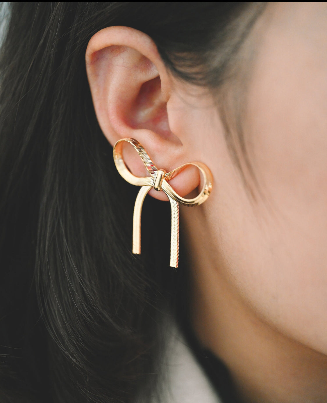 Gold Bow Studs