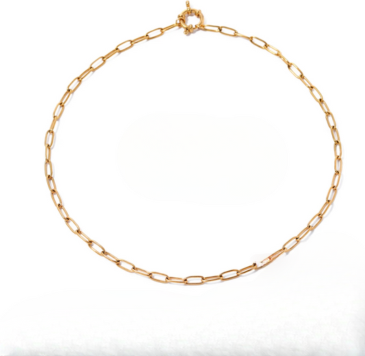 Medium Link Gold Paperclip Chain Necklace