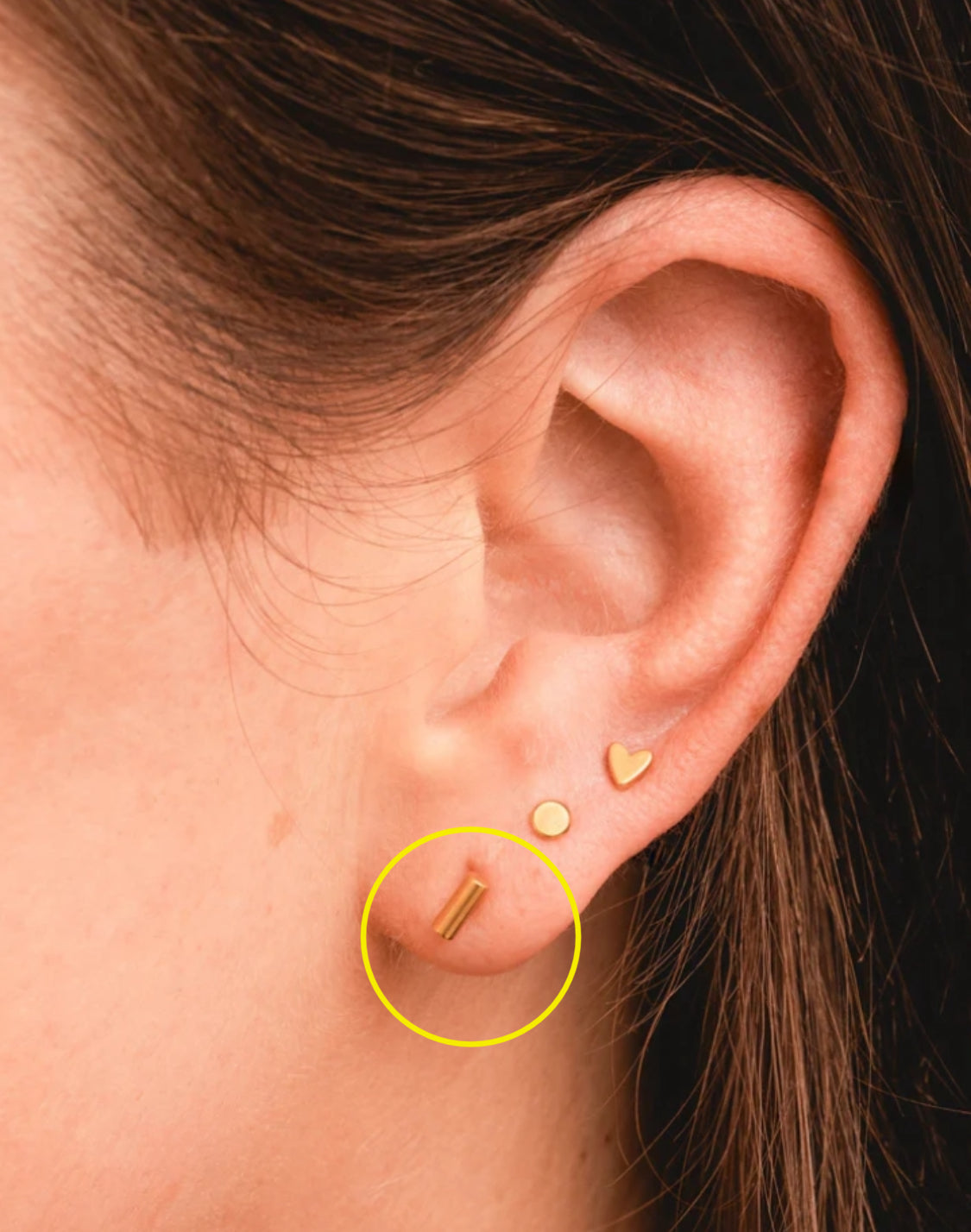 Small Bar Gold Solo Stud