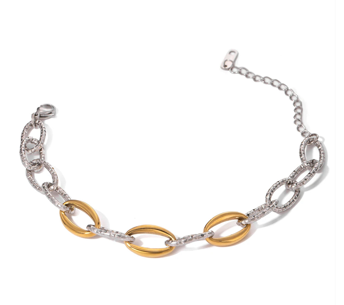 Mixed Metal Texture Bracelet