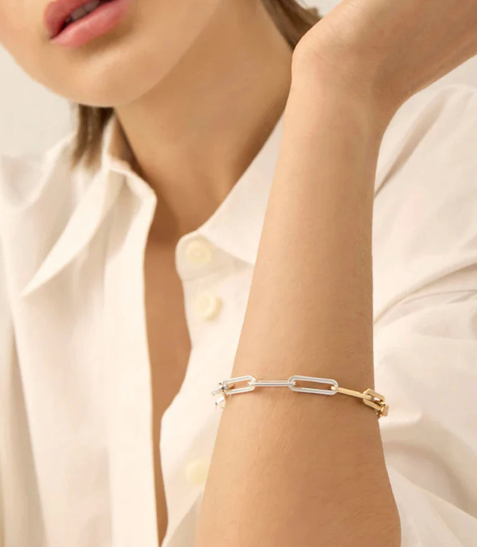 Equal Mixed Metal Bracelet