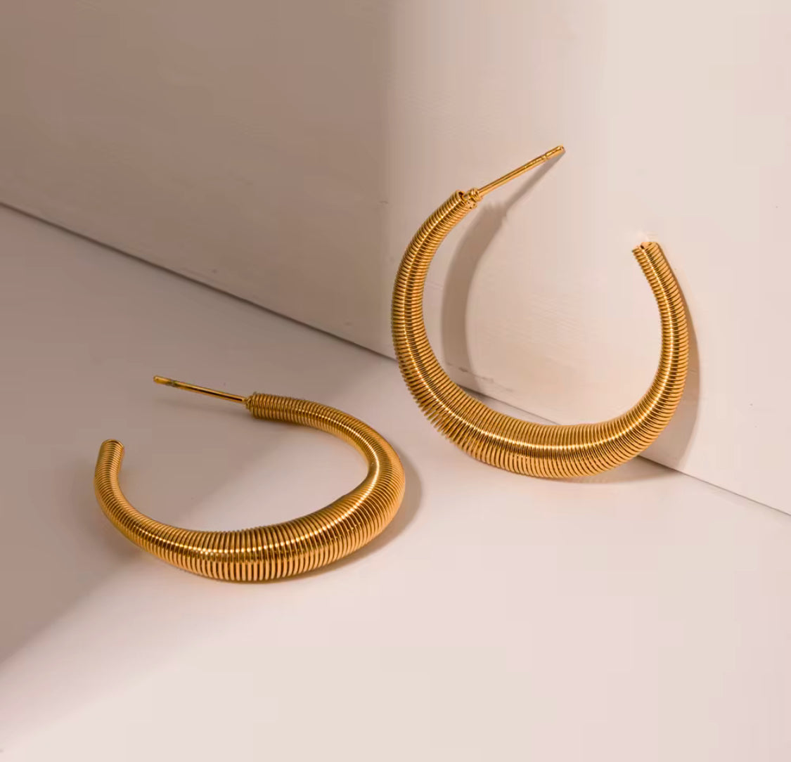 Golden Coil Hoops