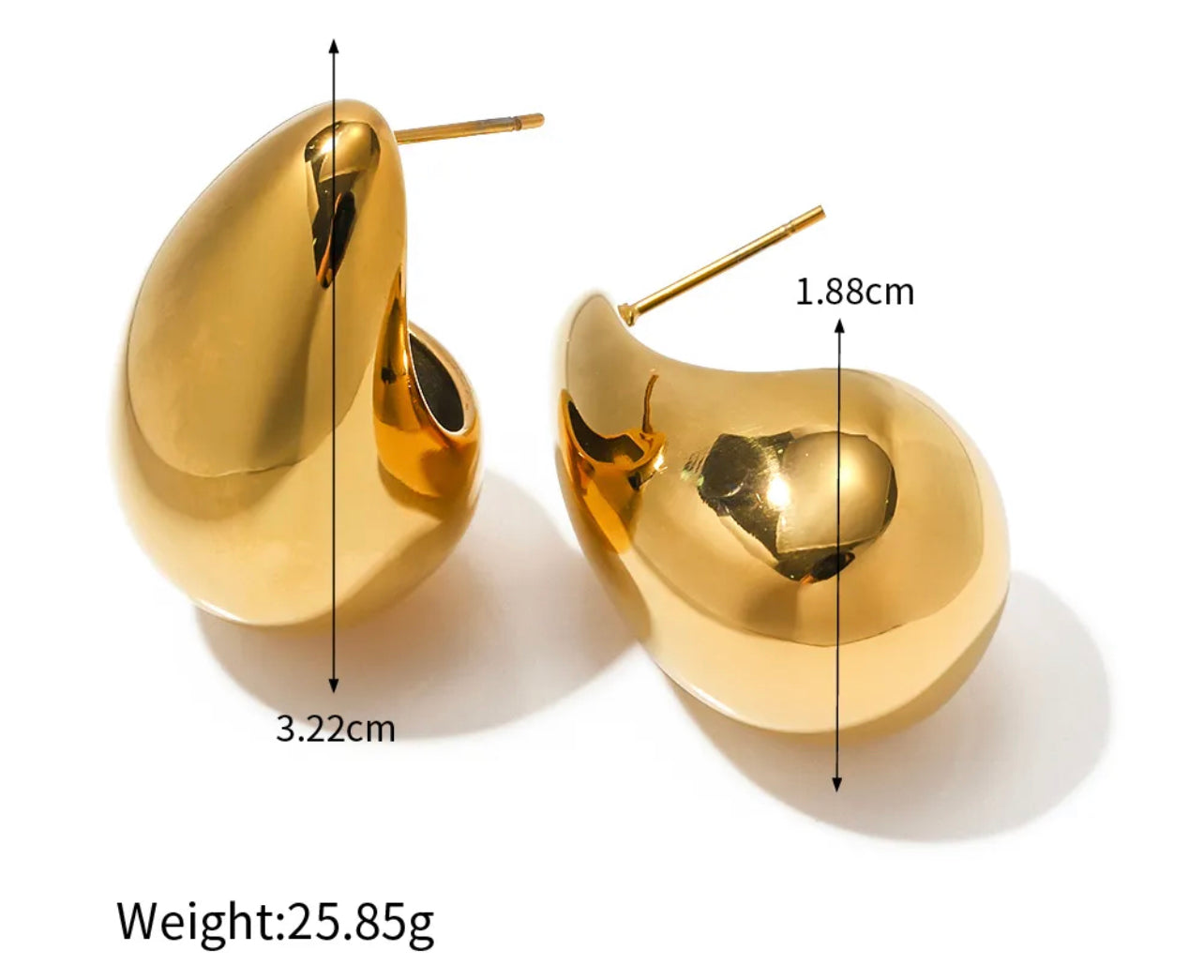 Tear drop Studs Gold