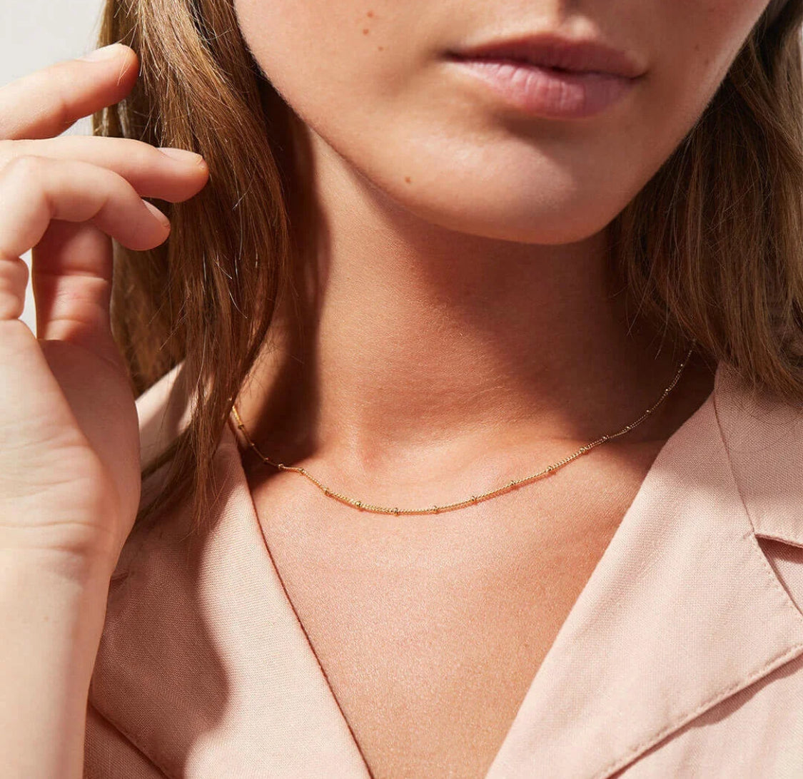 Gold Beaded Link Chain