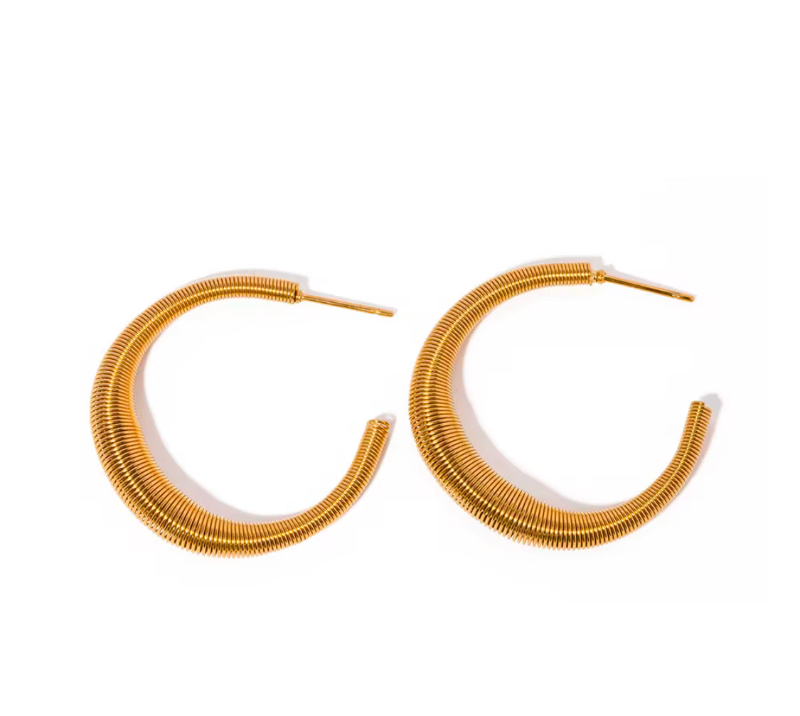 Golden Coil Hoops