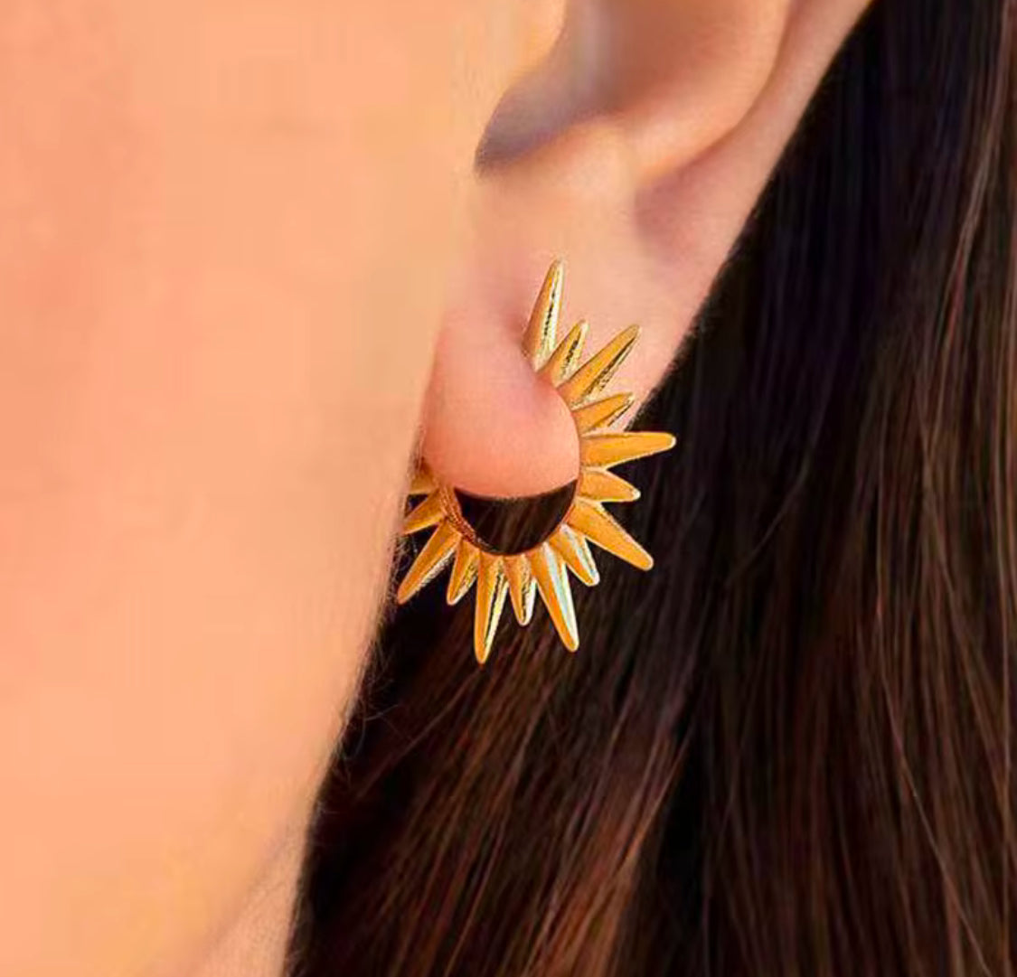 Gold Sun Hoops