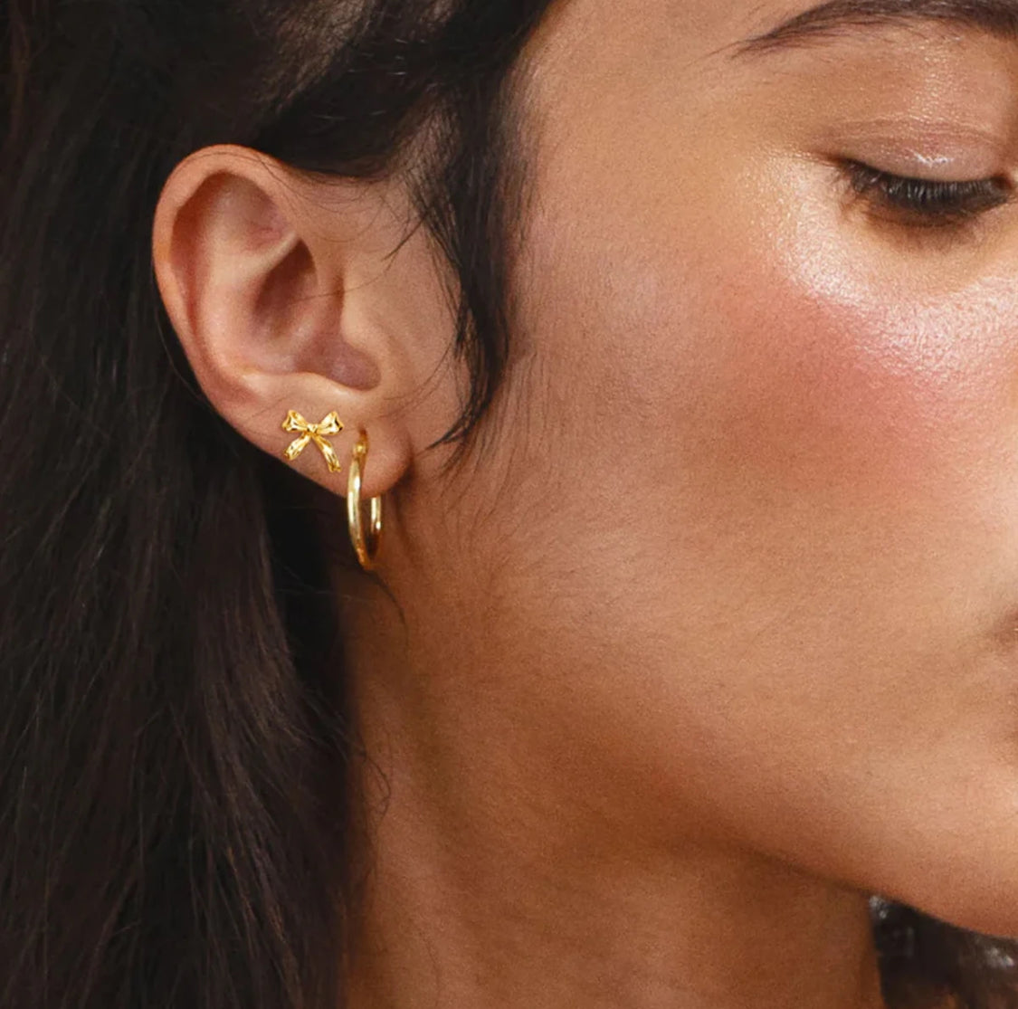 Small Gold Bows Studs
