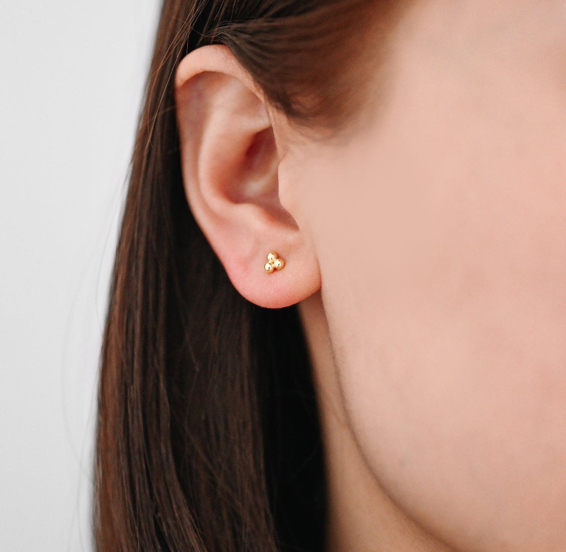 Three bead Gold Studs