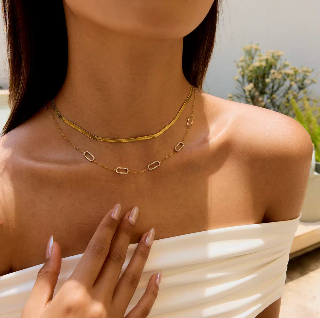 Stoned Oval Chain