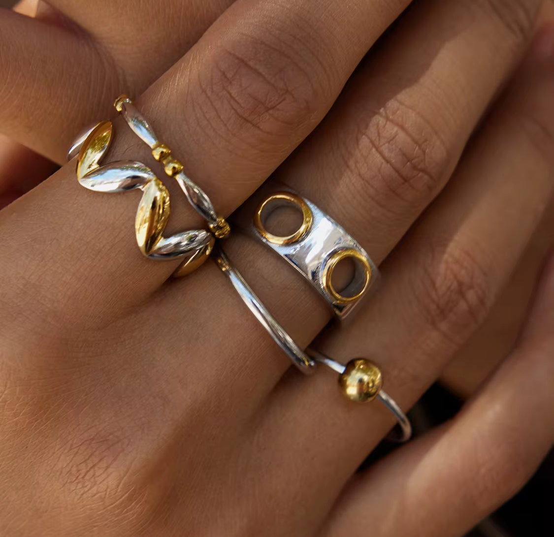Mixed Metal Zigzag Ring