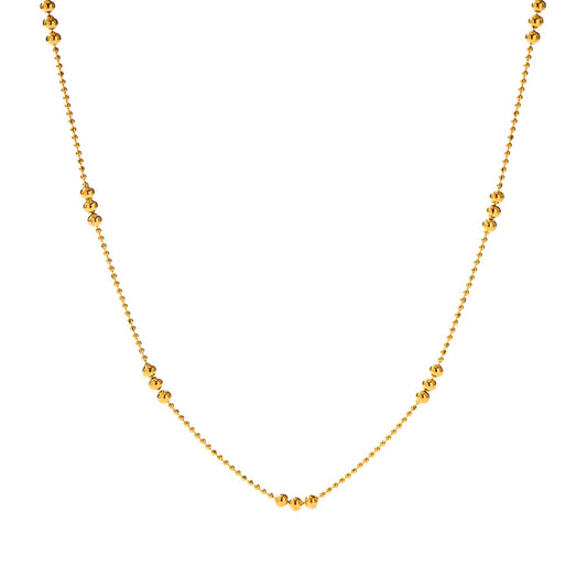 Tri-Beaded Gold Chain