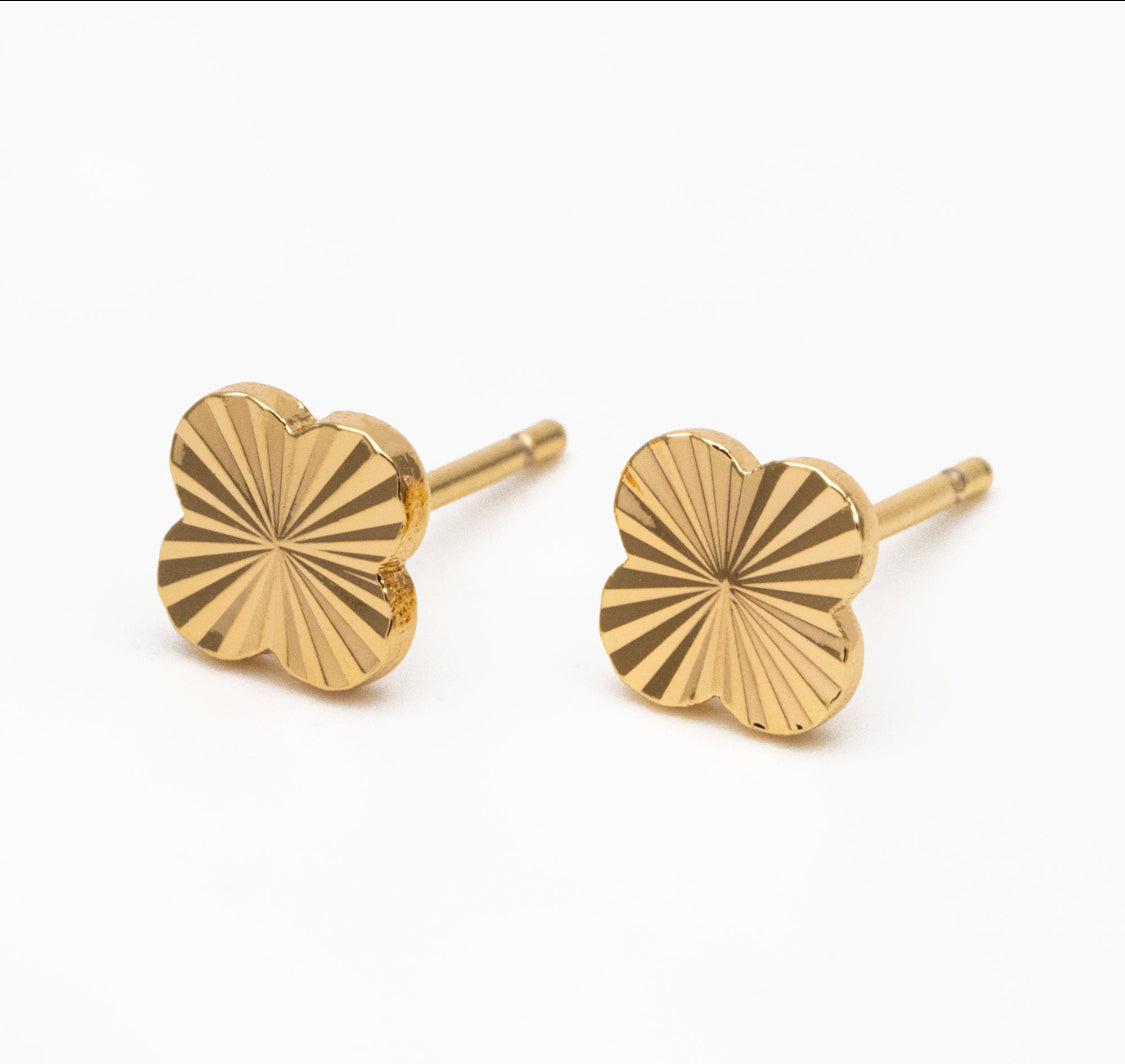 Gold Clover Studs
