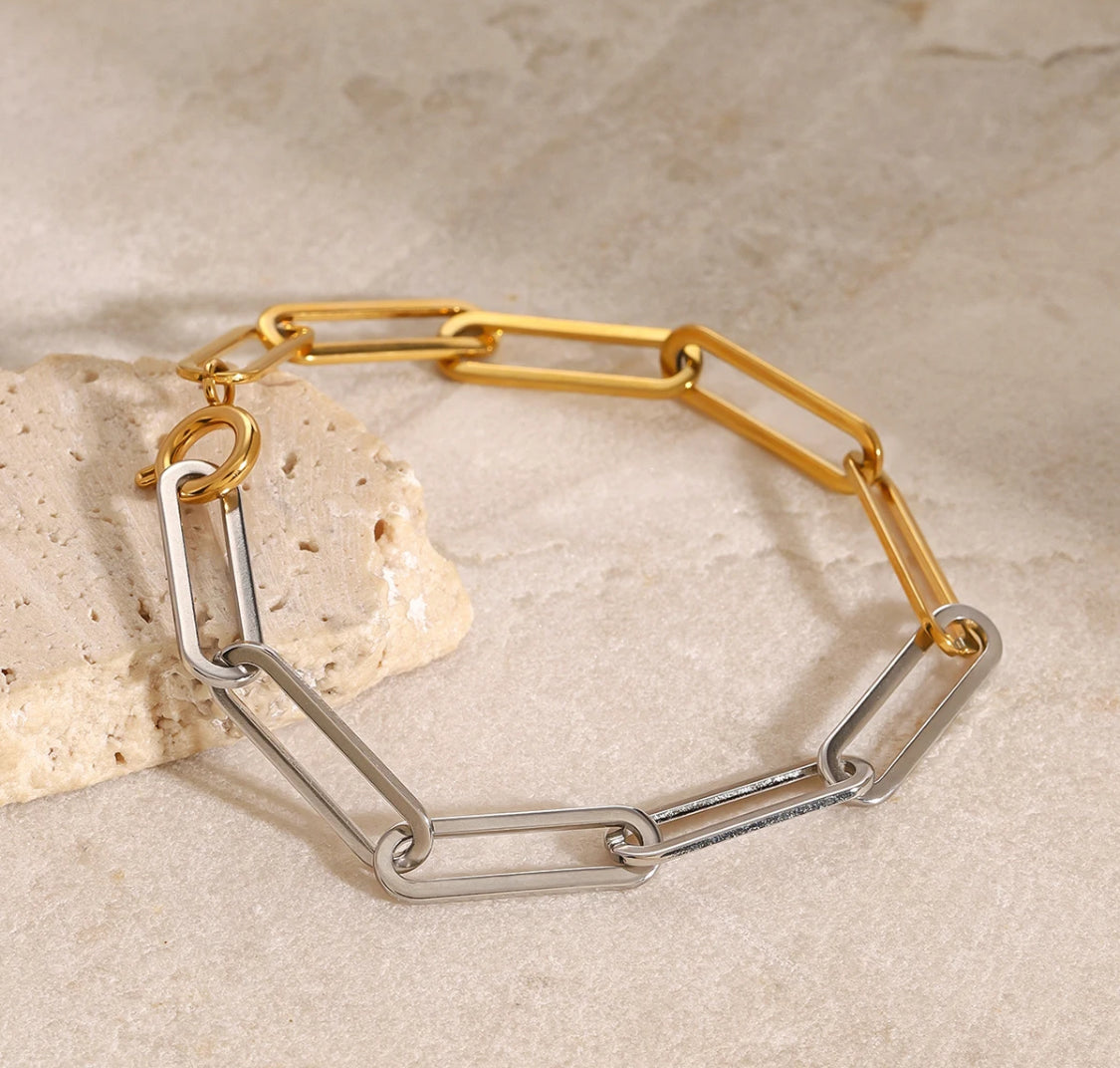 Equal Mixed Metal Bracelet