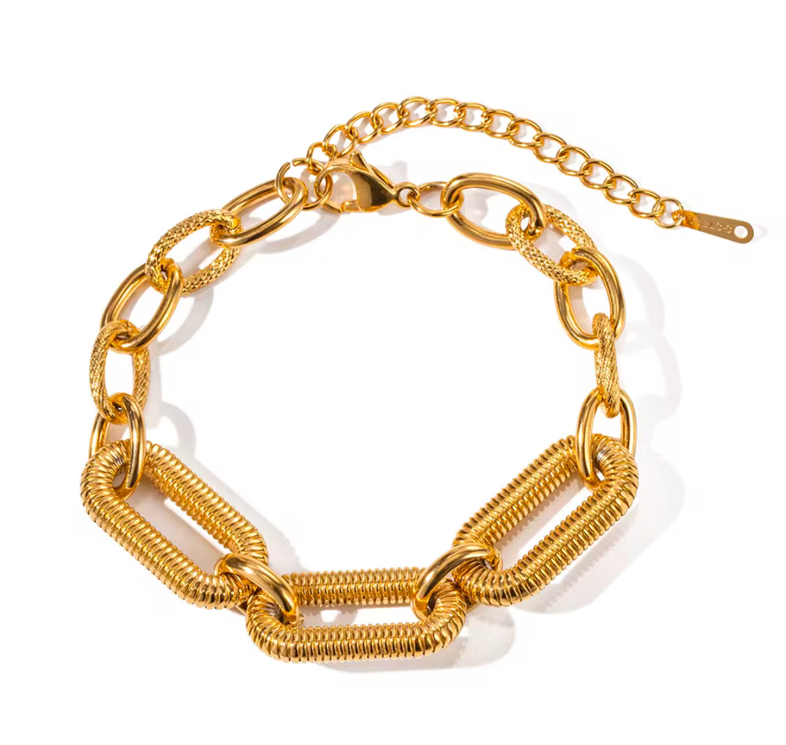 Large Link Gold Bracelet