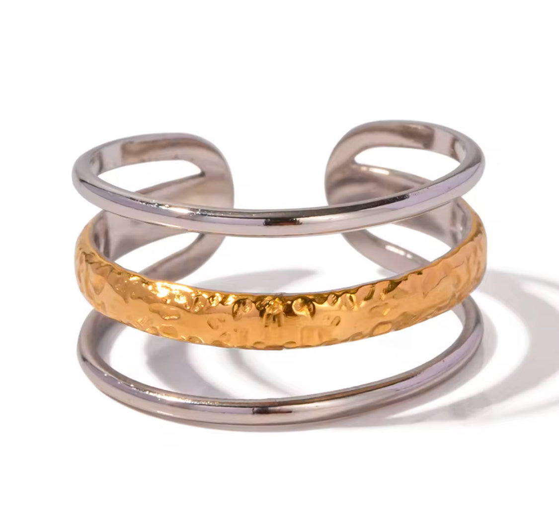Mixed Metal Trio Band Ring