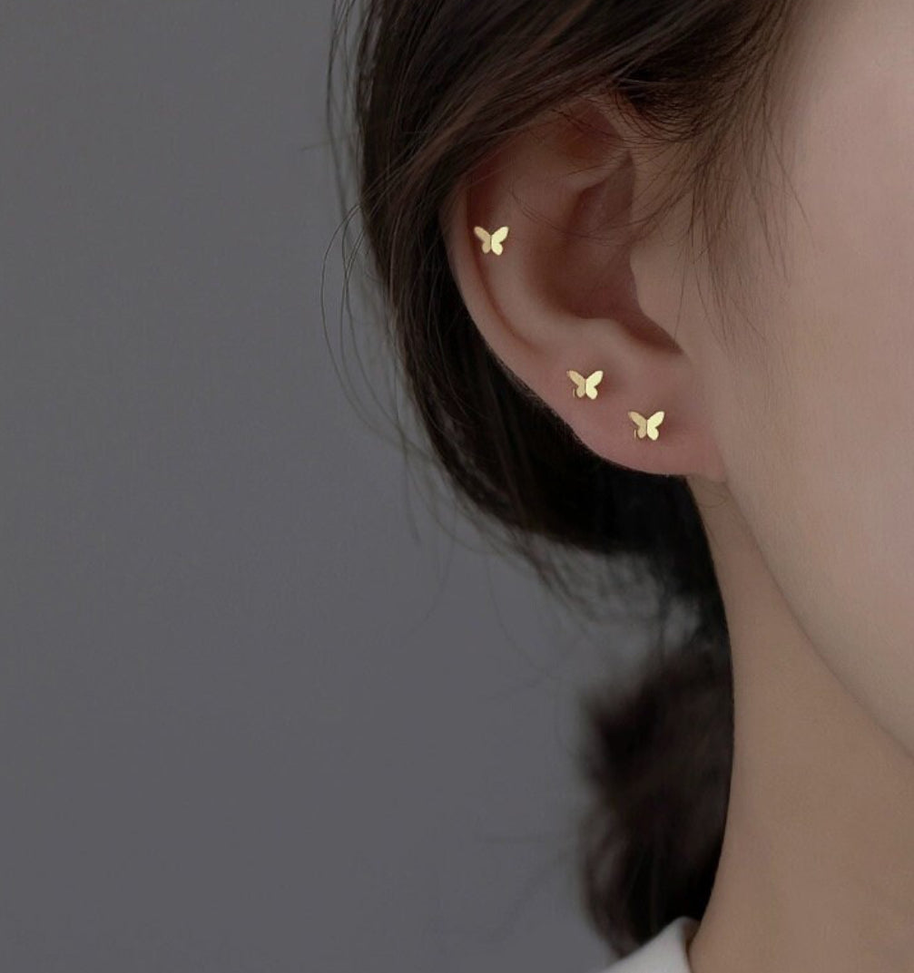 XS Butterfly Gold Studs