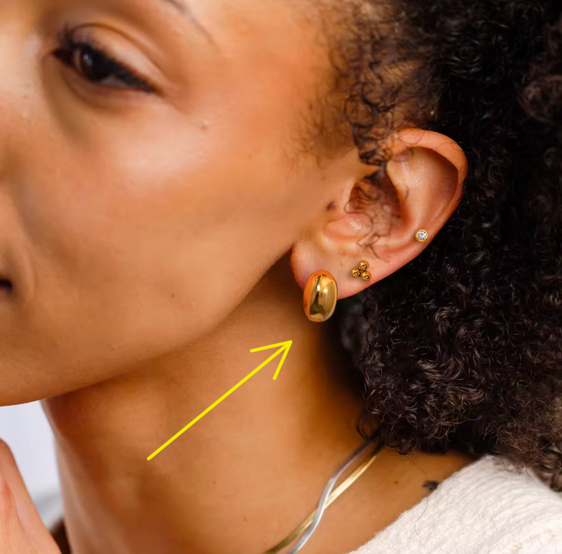 Gold Oval Studs