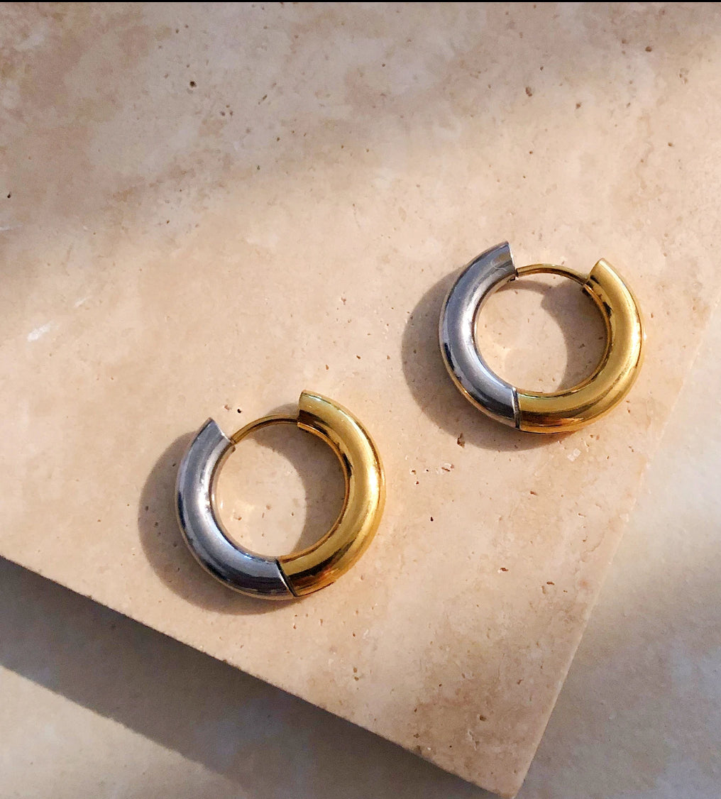 Mixed Metal Infinity Hoop