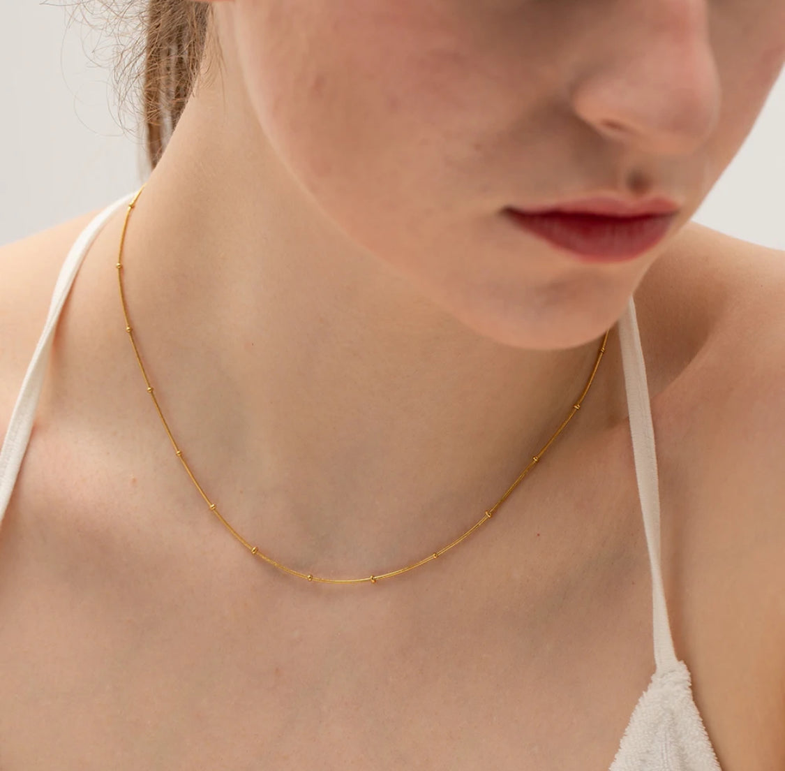 Snake and Ball Gold Chain