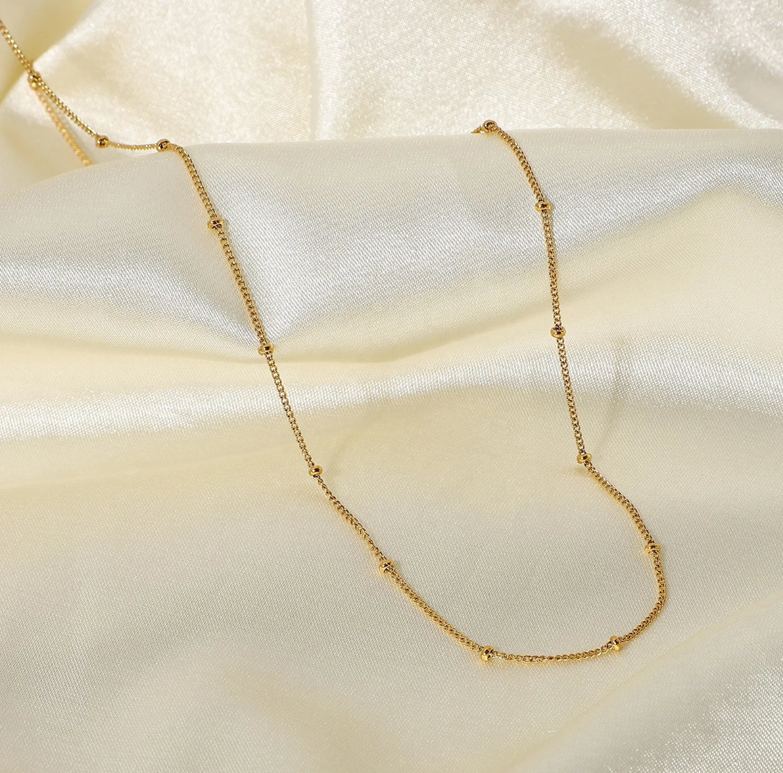 Gold Beaded Link Chain