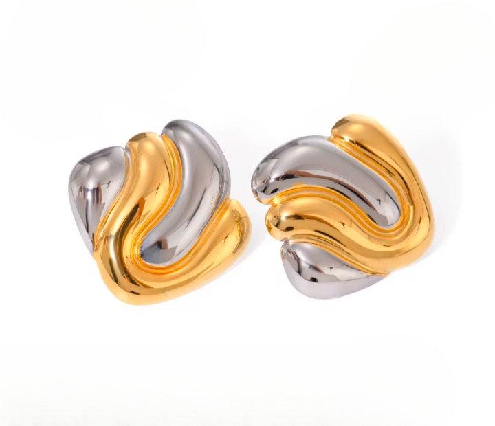 Mixed Metal Swirl Studs