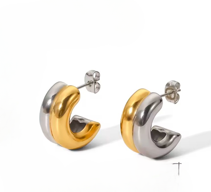 Two tone Connected Hoops