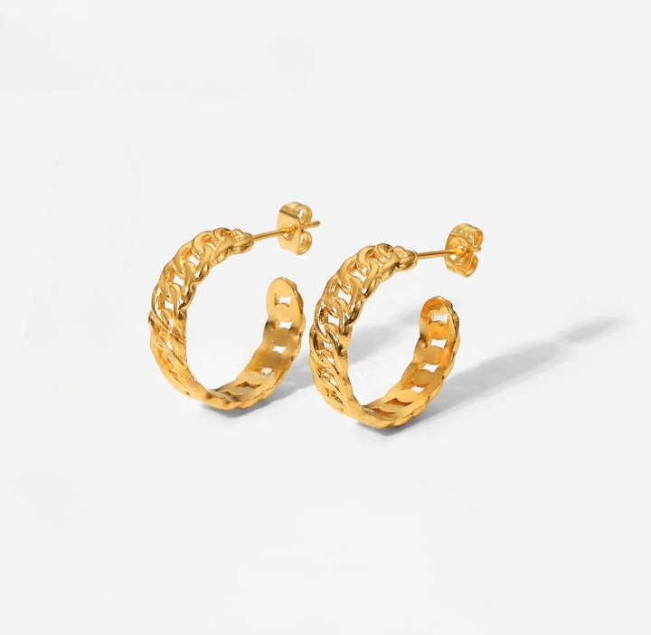 Chain Gold Hoops