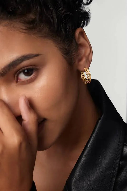 Chain Gold Hoops