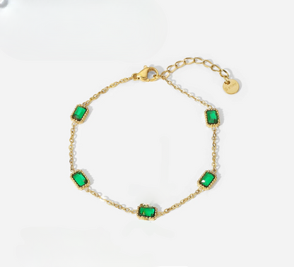 Emerald Square Gold Bracelet