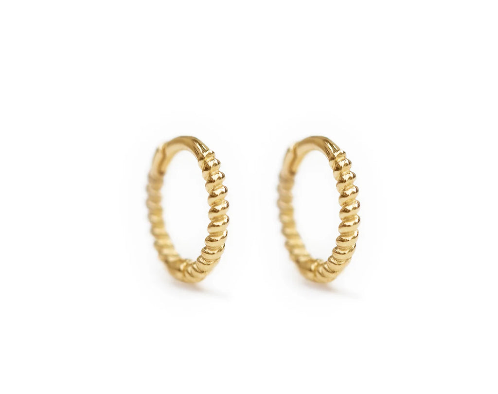 Texture Small Gold Huggies