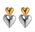 Mixed Metal Double Hearts