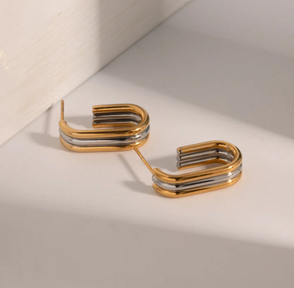 Slim Mixed Metal Hoops