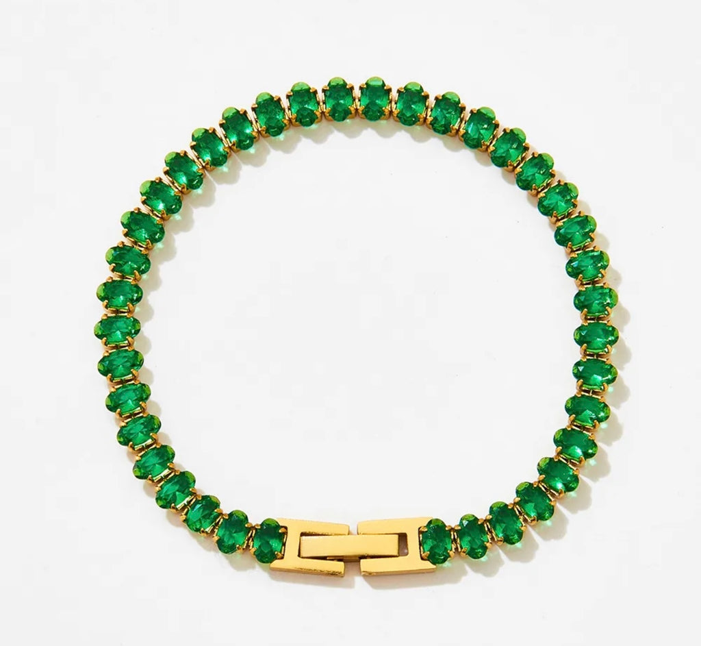 Amira Baguette Bracelet Green