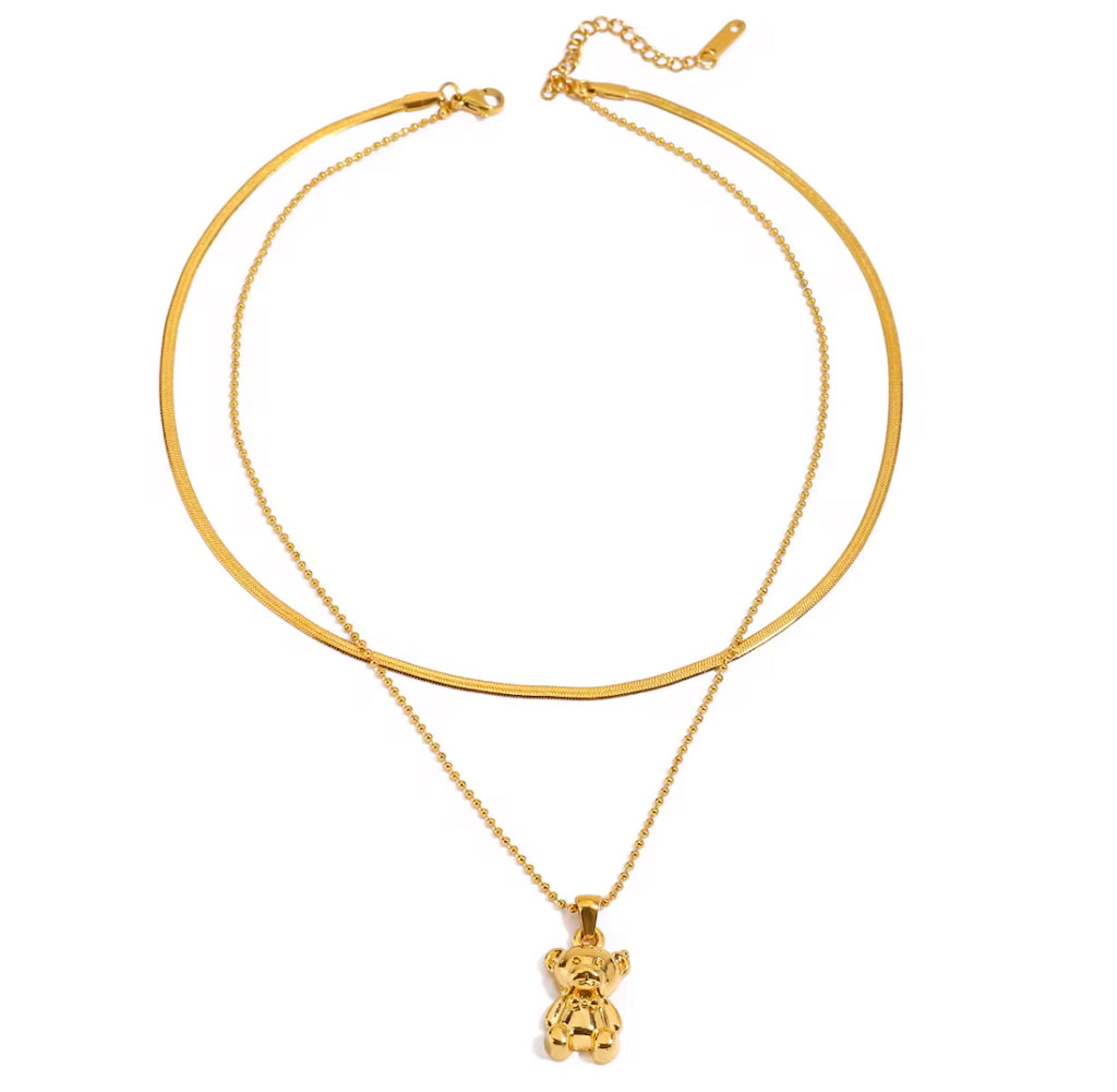 Teddy Bear Stack Necklace