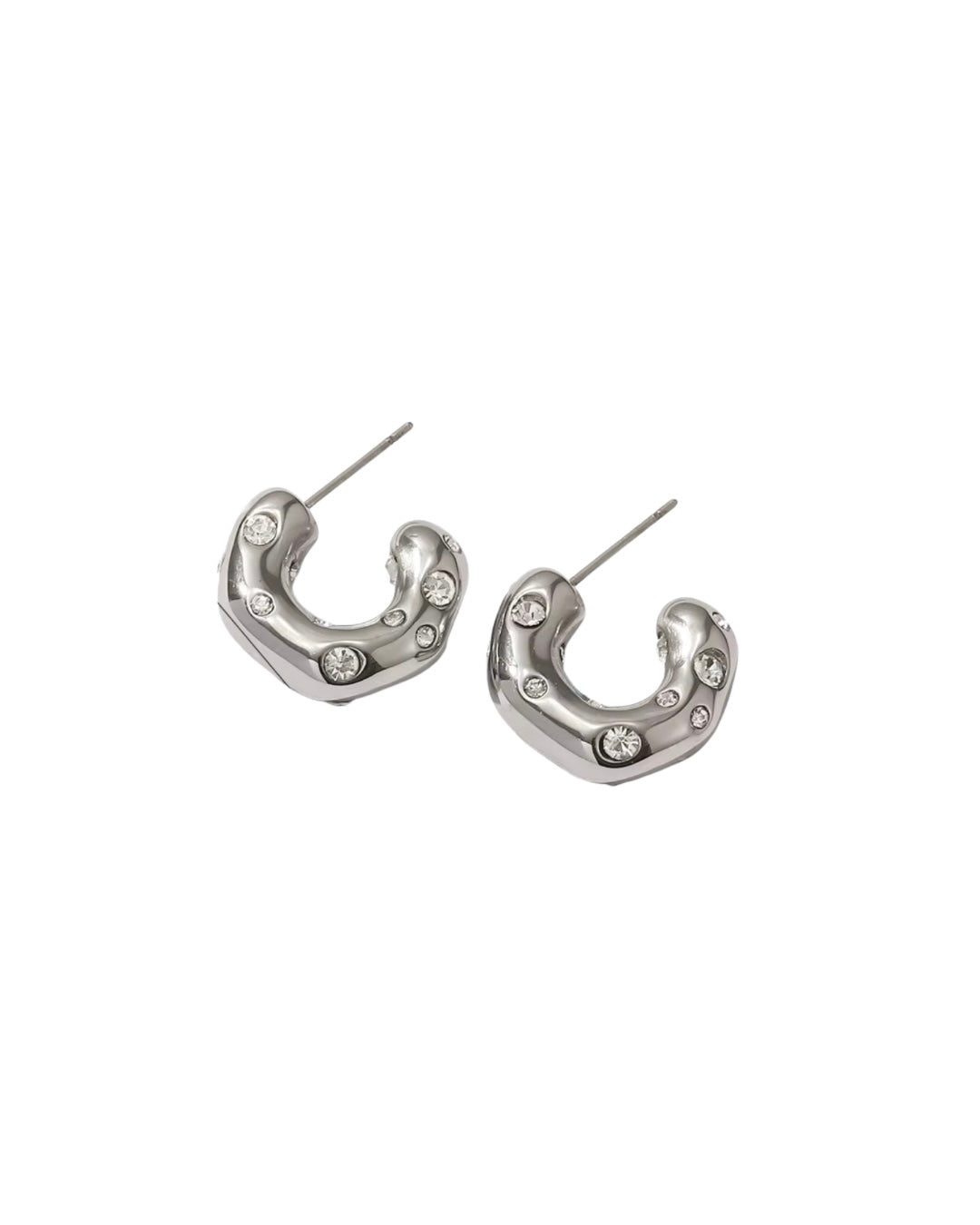 Silver Bling Hoops