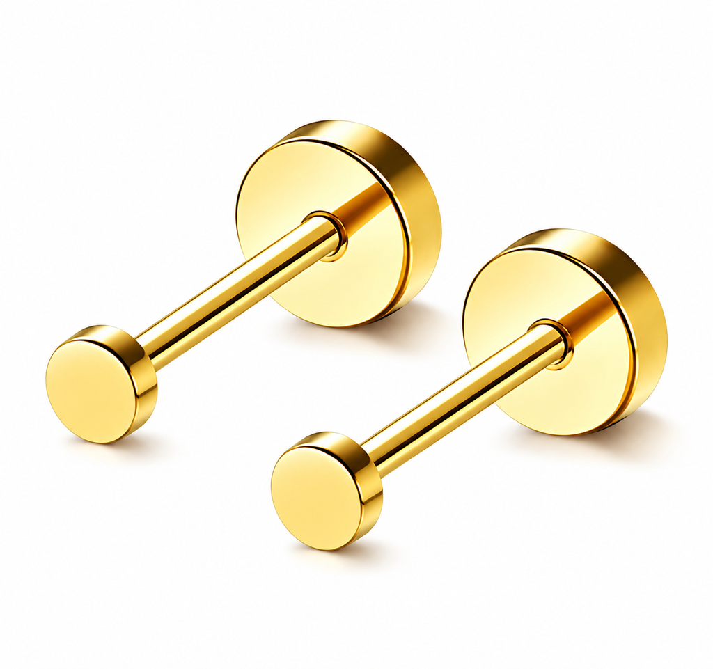 Gold Disc Duo Studs