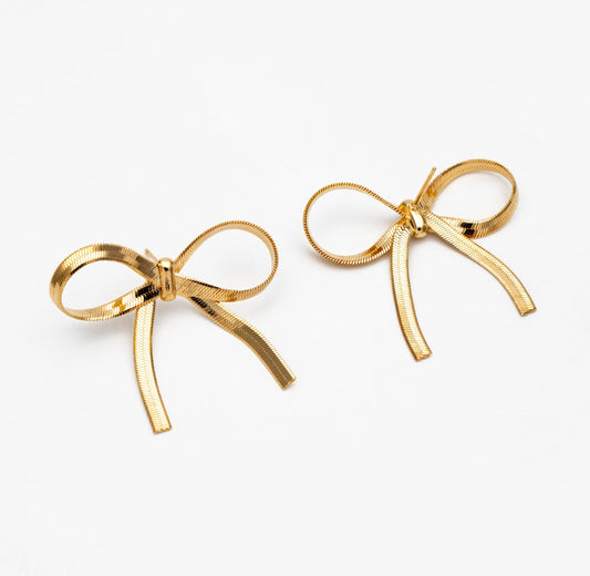Gold Bow Studs