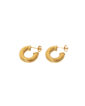 Lined Swirl Gold Hoops