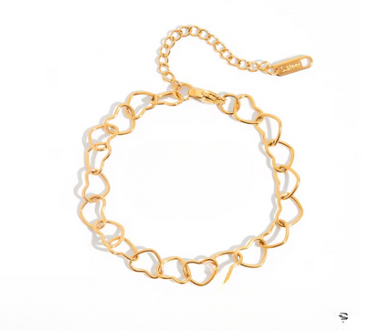 Hollow Heart Chain Bracelet