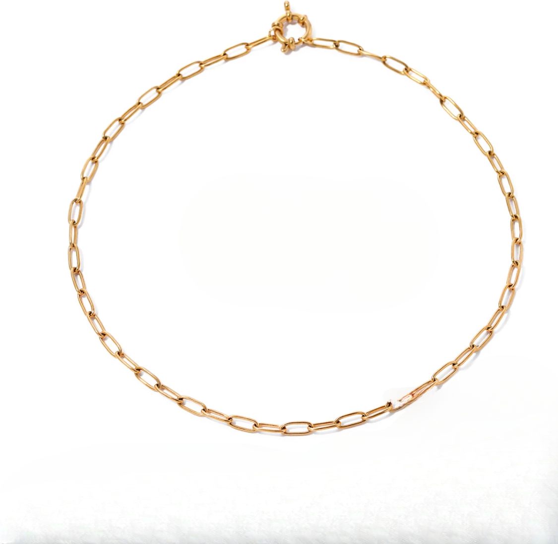 Medium Link Gold Paperclip Chain Necklace