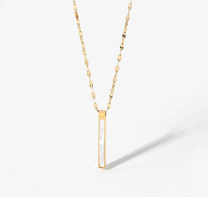 White & Gold Slim Necklace