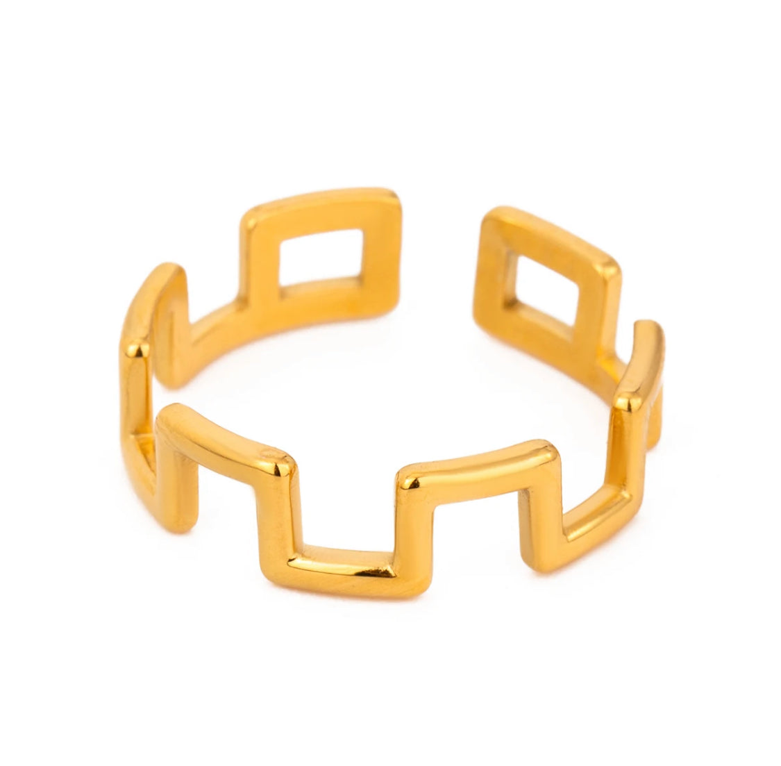 Boxed Line Gold Ring