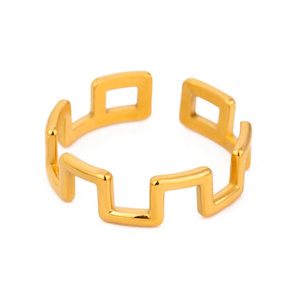 Boxed Line Gold Ring