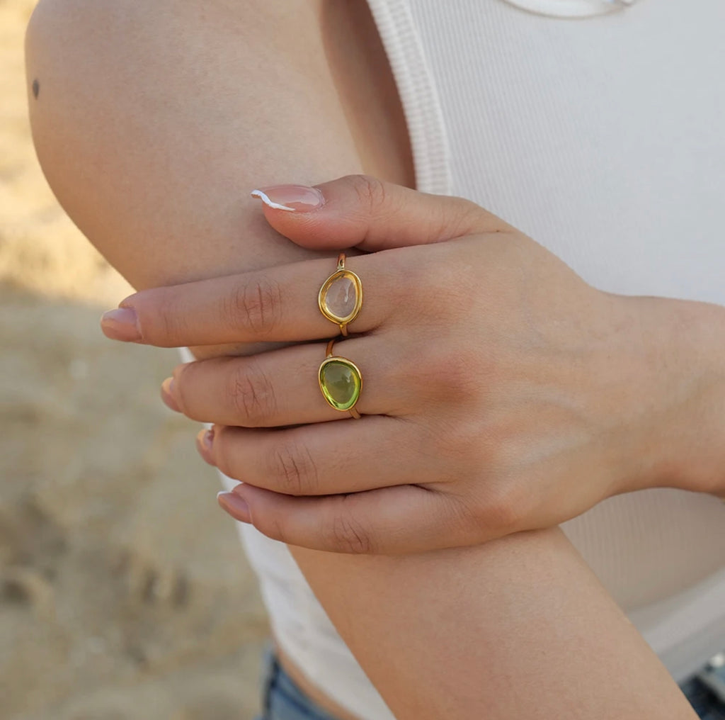 Clear Stone Gold Ring