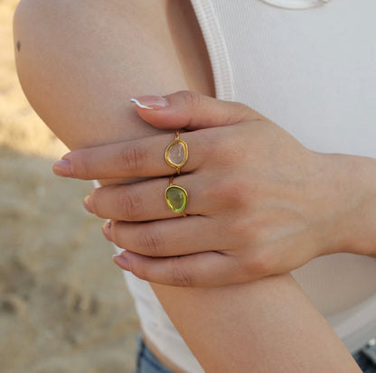 Clear Stone Gold Ring