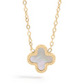 Pearl and Gold Clover Pendant