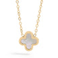Pearl and Gold Clover Pendant
