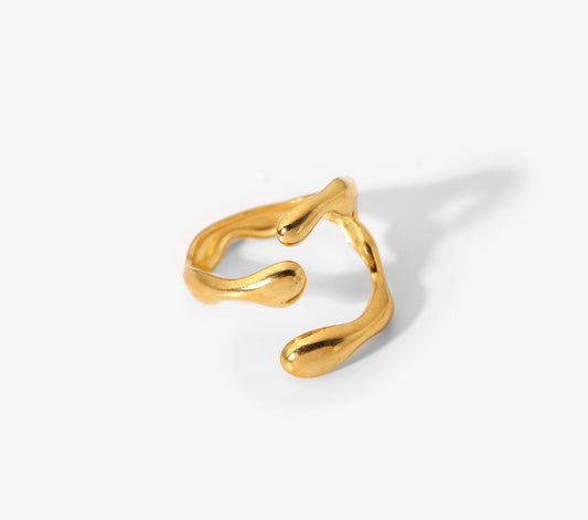 Organic Square Gold Ring