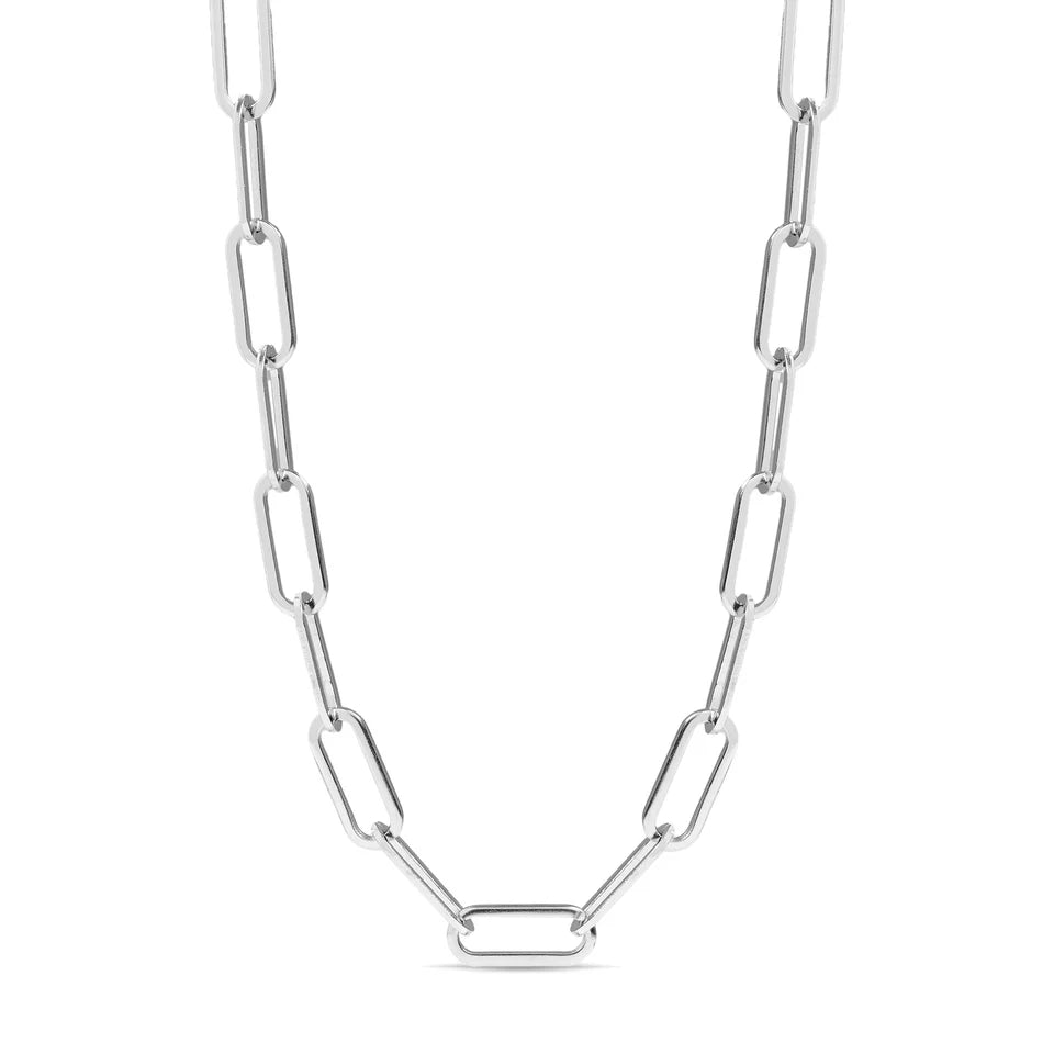 Silver tone Paperclip Chain