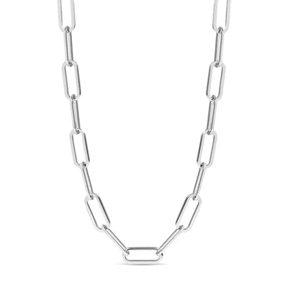 Silver tone Paperclip Chain